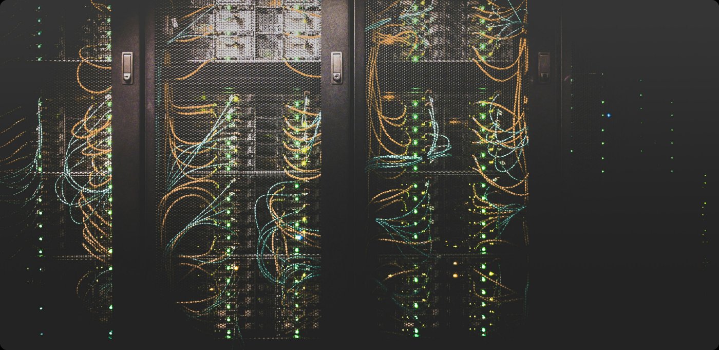 Server racks with network cabling