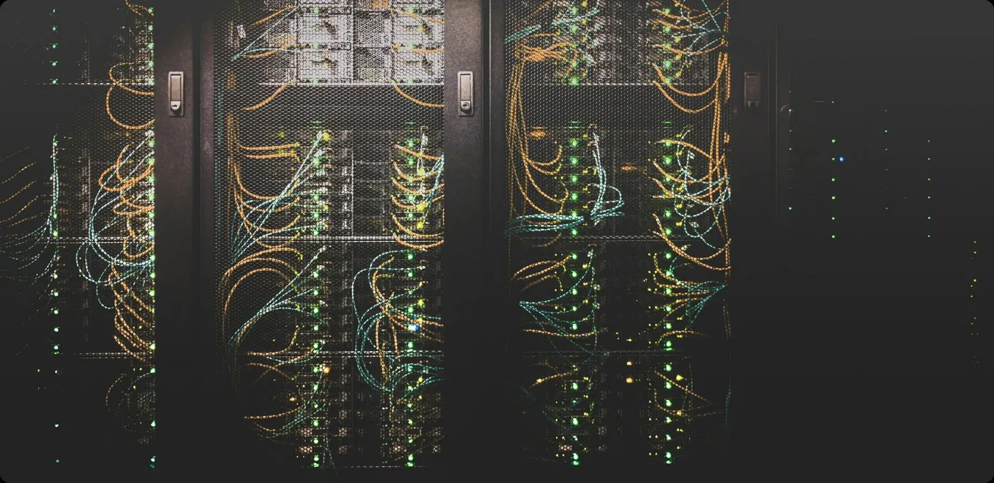 Server racks with network cabling